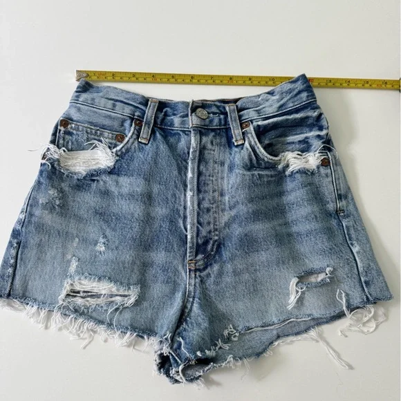 Agolde Distressed Jean Shorts Size 24 - Picture 10 of 12